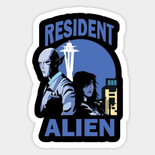 Mega Cycle Alien Sticker